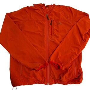 L.L. Bean Orange Trail Rain Jacket Mens M Hooded Zip‎ Up Waterproof Hiking